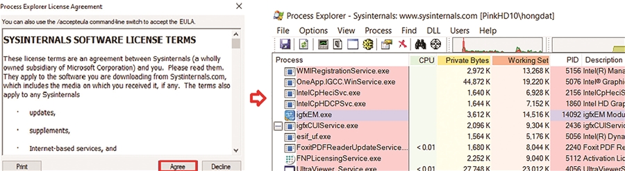 Phát hiện mã độc cơ bản trên máy tính người dùng với công cụ Process Explorer