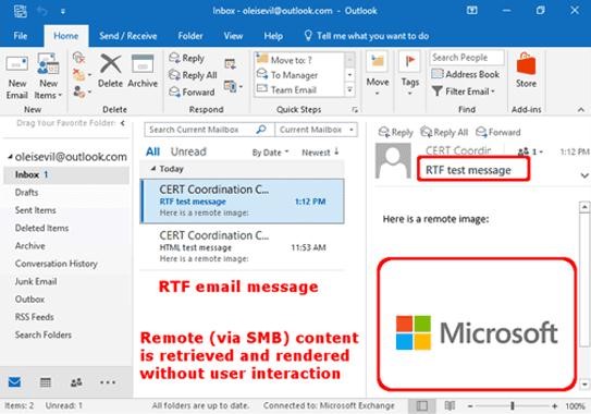 Lỗi của Microsoft Outlook cho phép tin tặc đánh cắp mật khẩu Windows