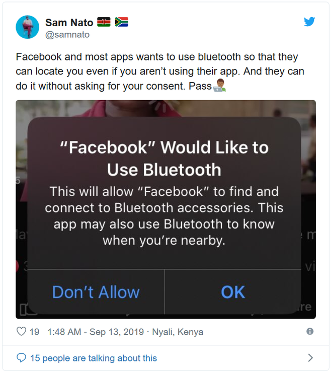 Facebook theo dõi vị trí người dùng qua Bluetooth