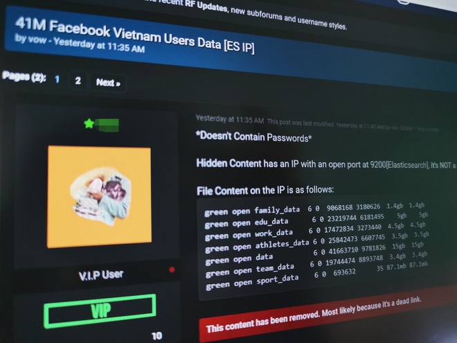 Rò rỉ dữ liệu của 41 triệu người dùng Facebook Việt Nam