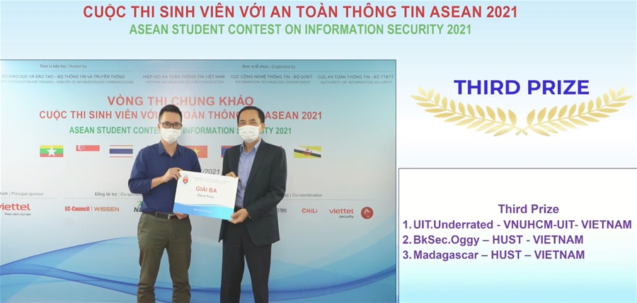 Lễ tổng kết và trao giải Cuộc thi Sinh viên với An toàn thông tin ASEAN năm 2021
