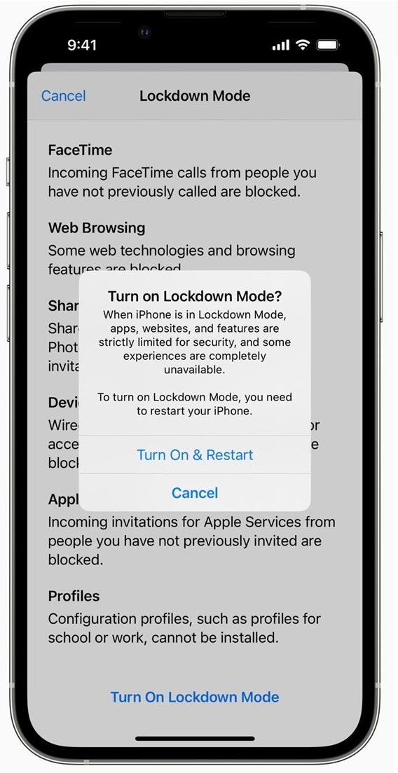 Apple ra mắt chế độ Lockdown để chặn các cuộc tấn công phần mềm gián điệp 