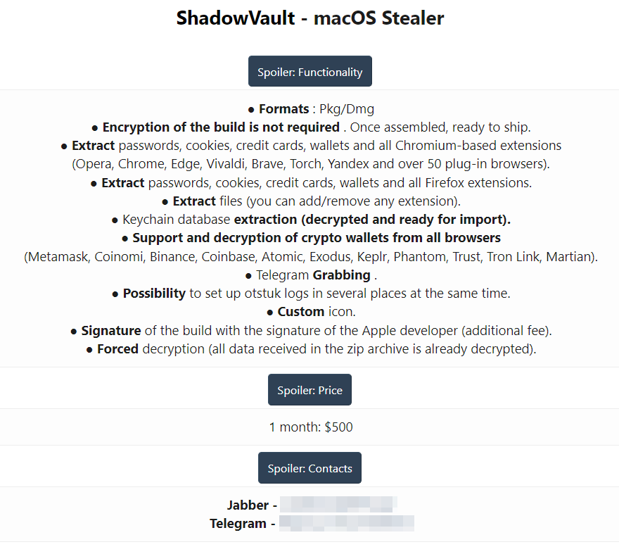 Phần mềm độc hại ShadowVault mới đánh cắp dữ liệu nhạy cảm trên thiết bị MacOS