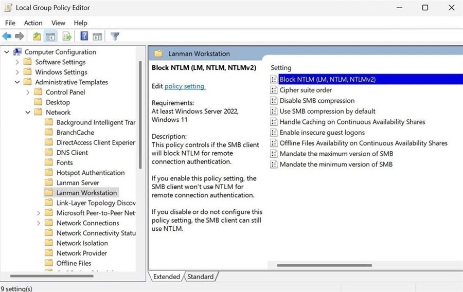 Tính năng mới của Windows 11 giúp ngăn chặn các cuộc tấn công dựa trên NTLM qua SMB 