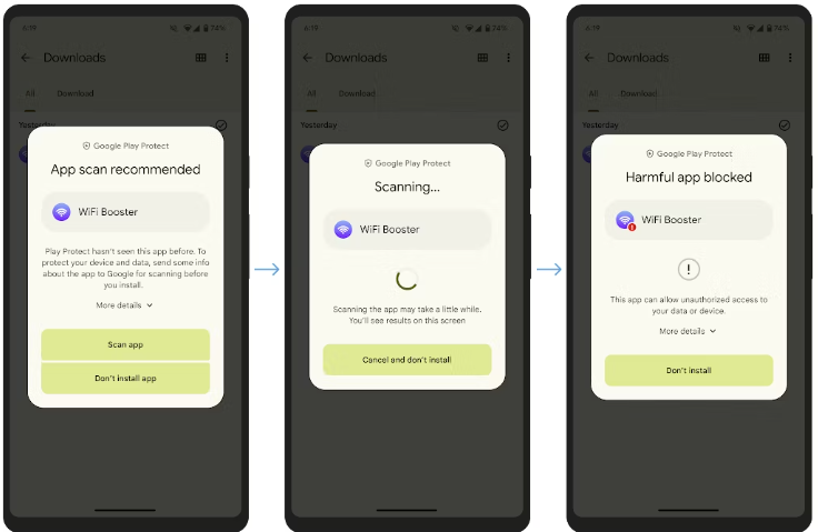 Google Play Protect giới thiệu tính năng quét mã thời gian thực để ngăn chặn phần mềm độc hại trên Android