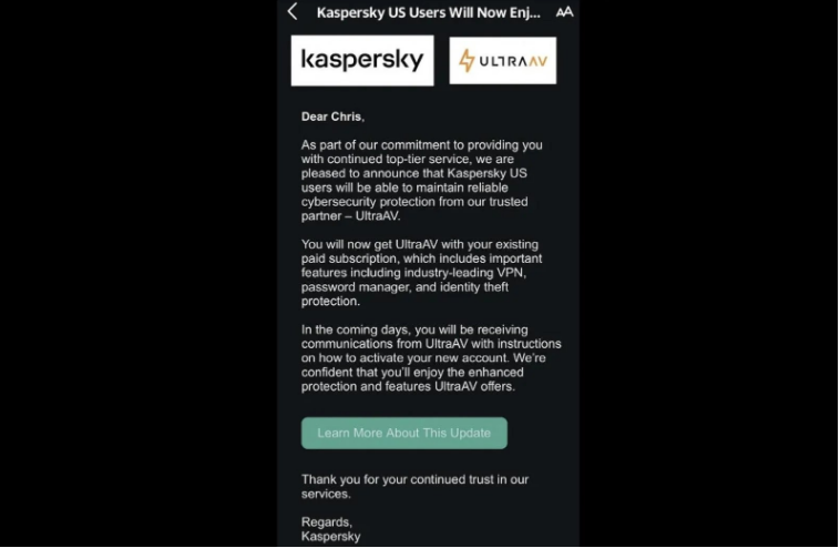 Người dùng Kaspersky tại Mỹ bất ngờ bị thay thế phần mềm diệt virus mà không được báo trước