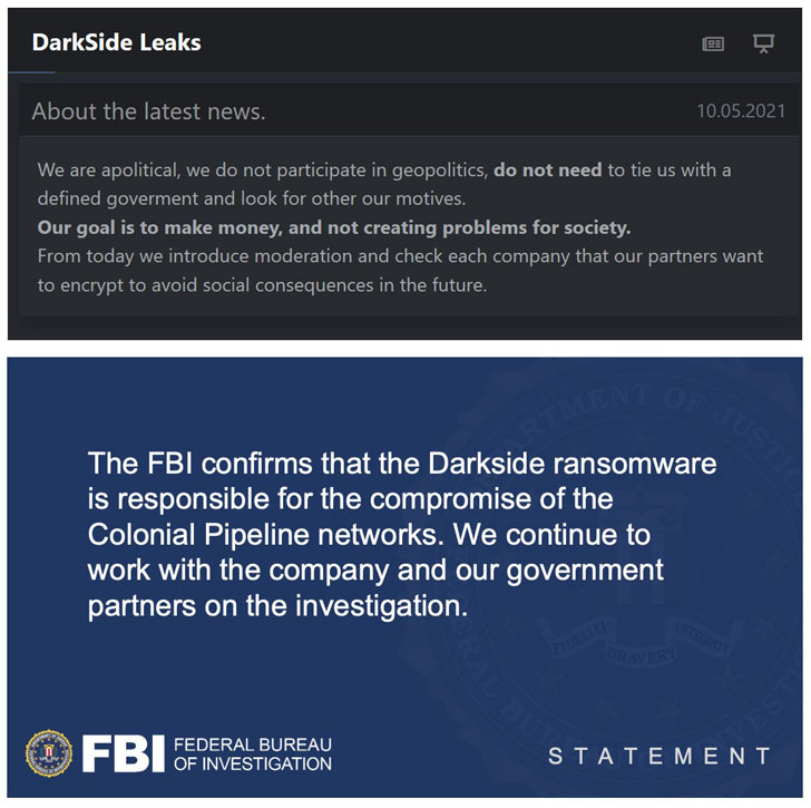 FBI xác định nhóm DarkSide tấn công mạng Colonial Pipeline