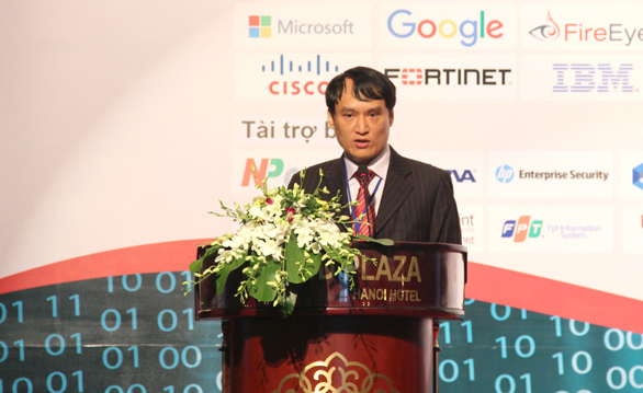 Ông Vũ Quốc Thành, Phó Chủ tịch Hiệp hội An toàn thông tin Việt Nam phát biểu Khai mạc Hội thảo