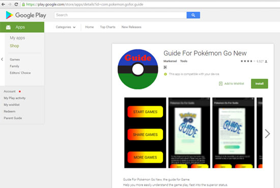 Điện thoại Android cài ứng dụng “Guide for Pokémon Go” có thể bị hack